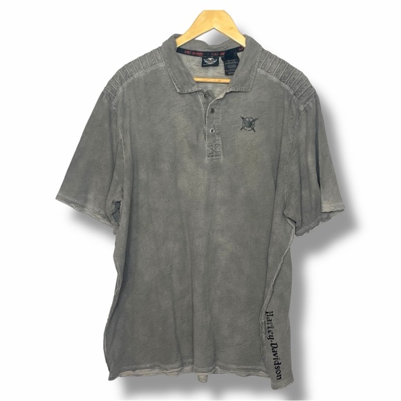 Harley Davidson Men’s Logo Detail Collar Shirt Polo 2XL - Picture 1 of 7